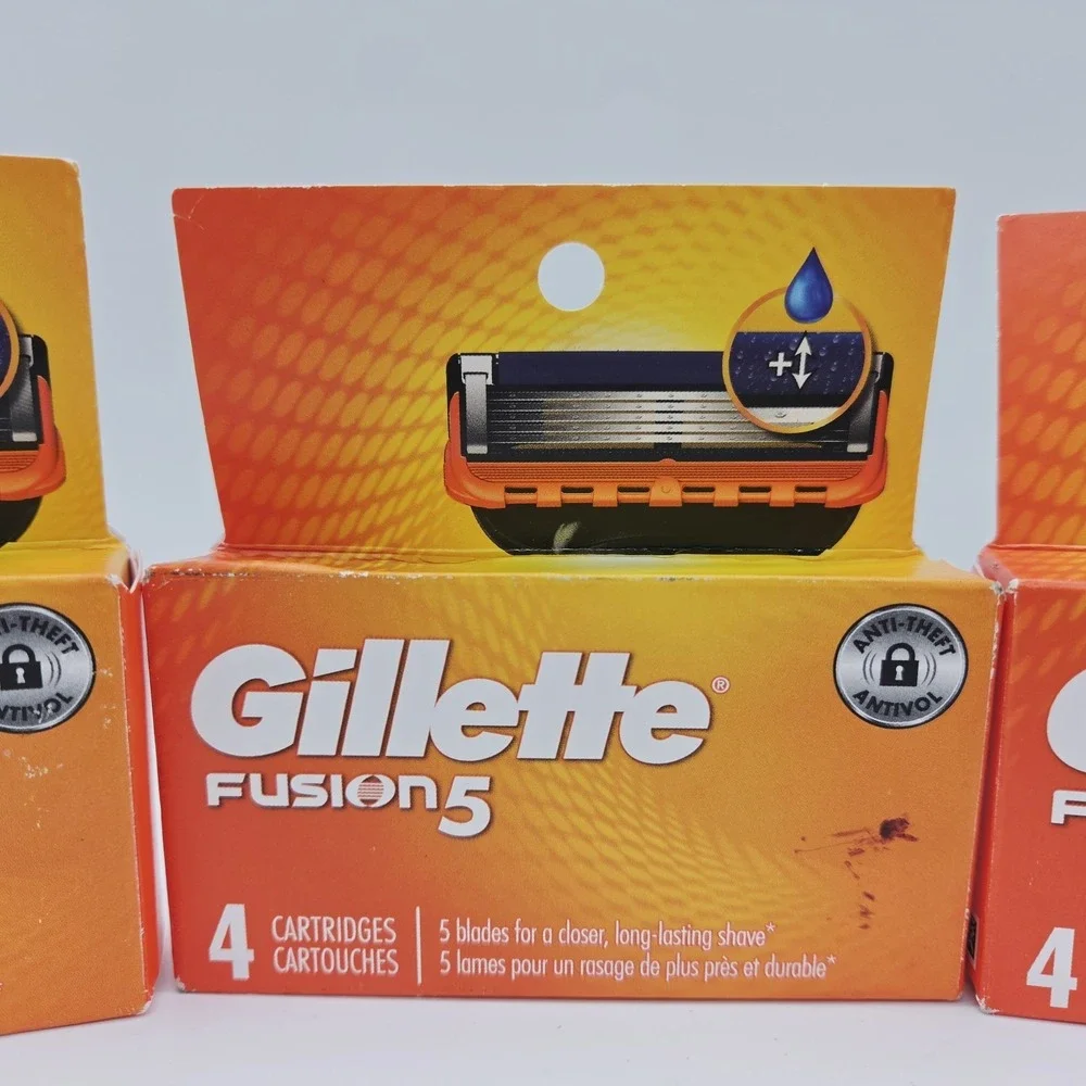 Lot 3 Gillette Fusion5 Power Razor Blade Refill Cartridges- 12 Total Cartridges